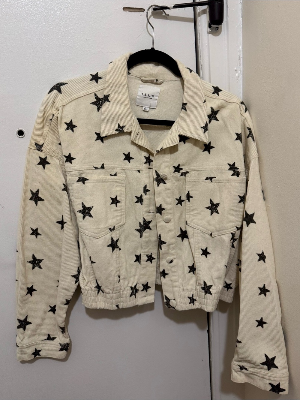 Le Lis Cream Corduroy Star Jacket